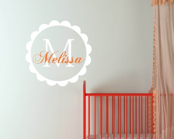 Customized Name with Circle Frame Wall Decal For Nursery & Kids